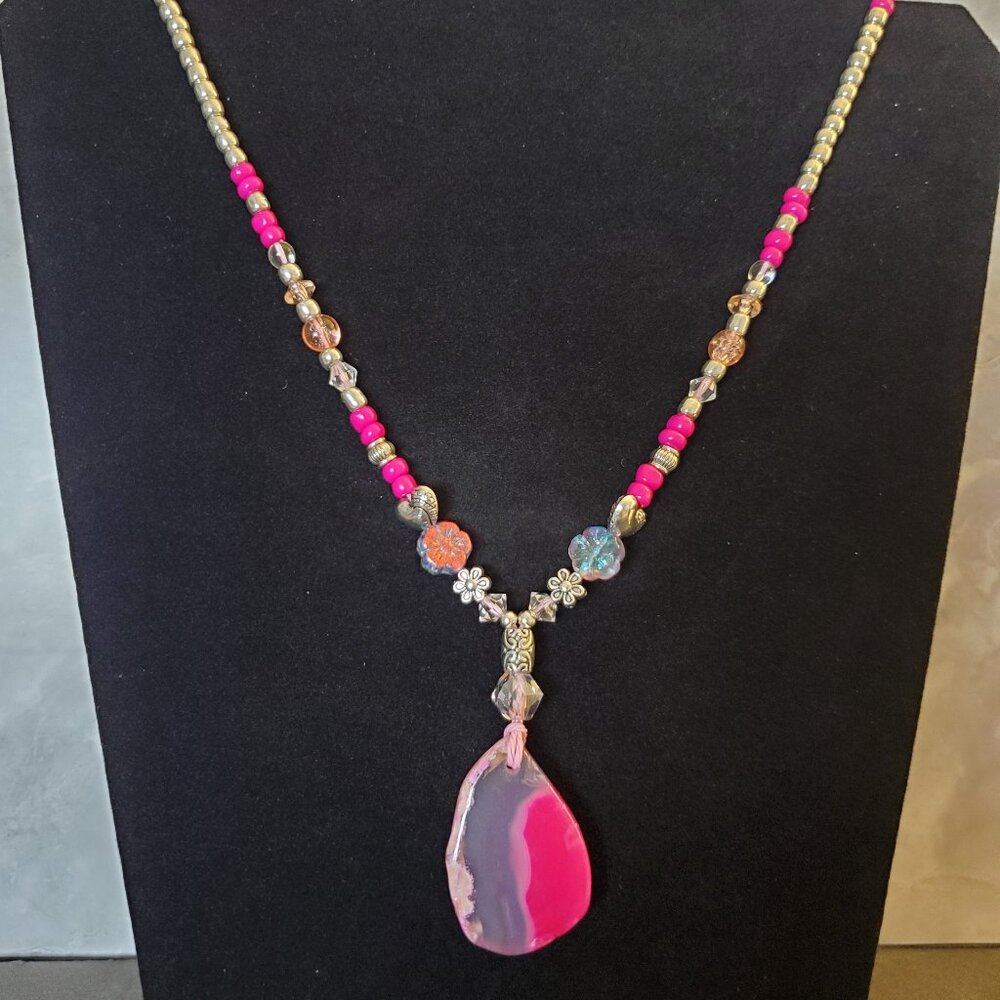 Pink agate 3piece SET